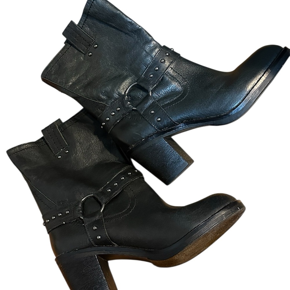 Nine West Black Studded Heeled Boots Size 8 Medium Porch pick